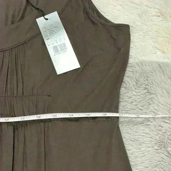 Marc Aurel Brown Midi Capsule Dress 12 Stretch Minimalist Casual Elevated Basic - Picture 6 of 17